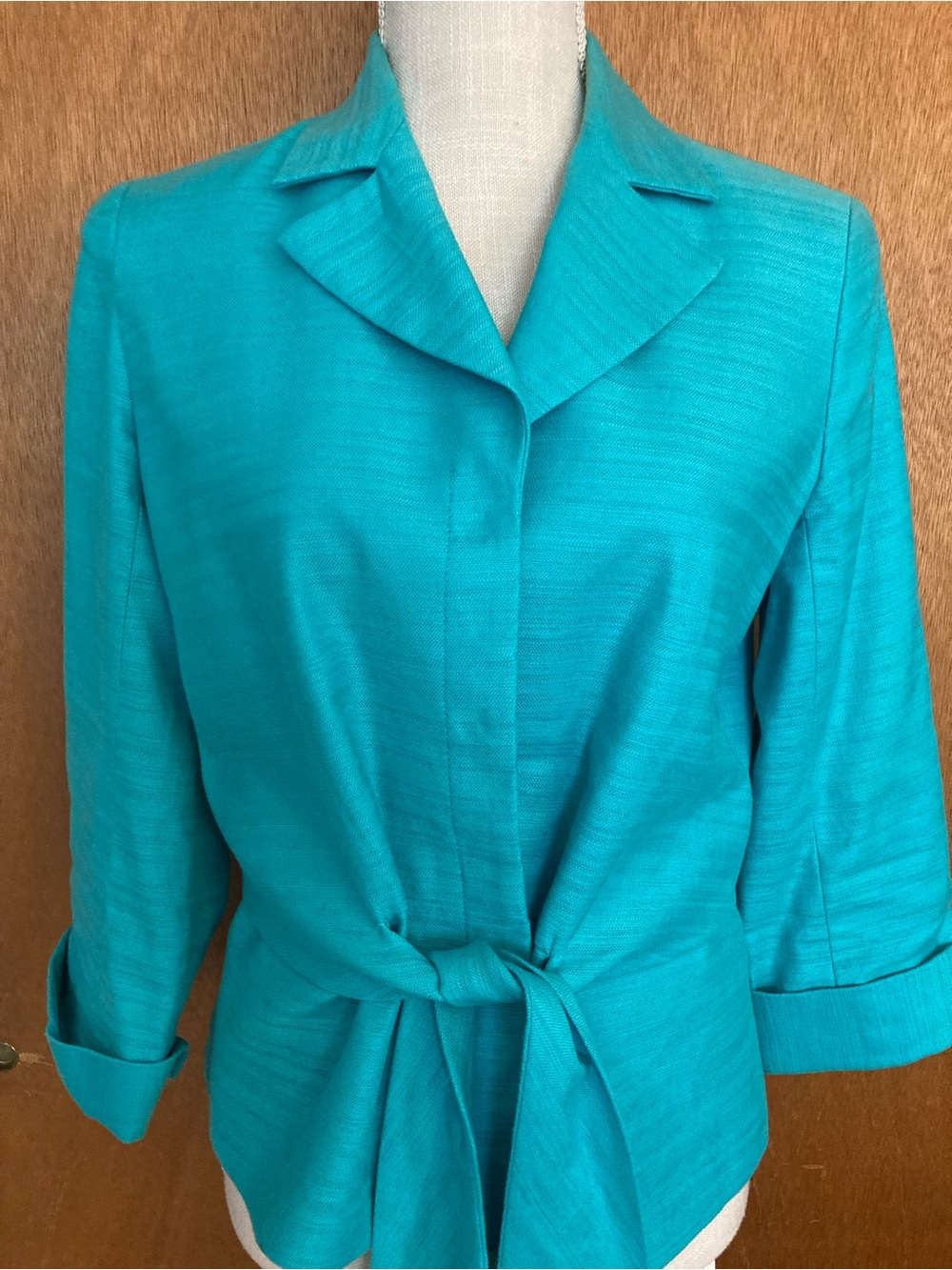 JNY Signature Turquoise Tie-Waist Jacket